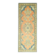 1970s Vintage Turkish Oushak Handmade Wool Cotton Orange Runner Rug 117x312