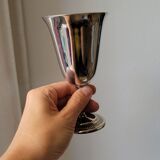 6 gobelets à vin en métal argenté