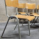Lot of 18 vintage stackable bistro chairs 1970