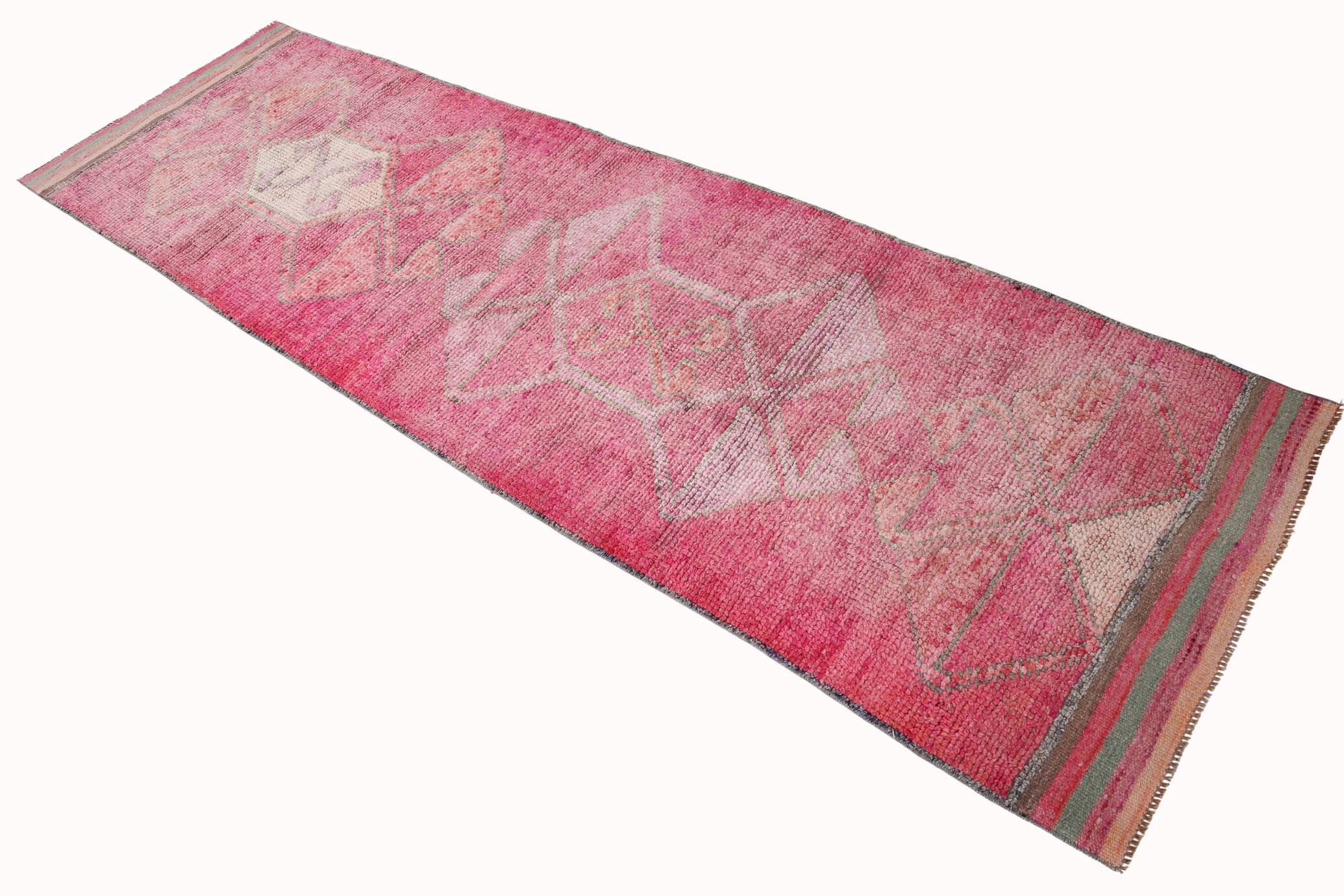 3x10 Super Soft Pink Vintage Runner Rug, 95x302Cm