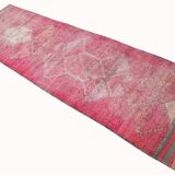 3x10 Super Soft Pink Vintage Runner Rug, 95x302Cm