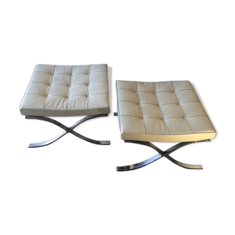 Pair of stools Barcelona Mies Van Der Rohe for Knoll