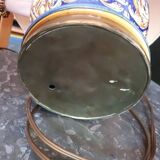 Table lamp and its lampshade, Giens earthenware and bronze h=46.5 cm