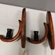 A set of old wall lamps in walnut.