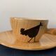 4 coffee cups and 4 sub cups zoomorphic ceramic animals Grandjean Jourdan Vallauris 1950