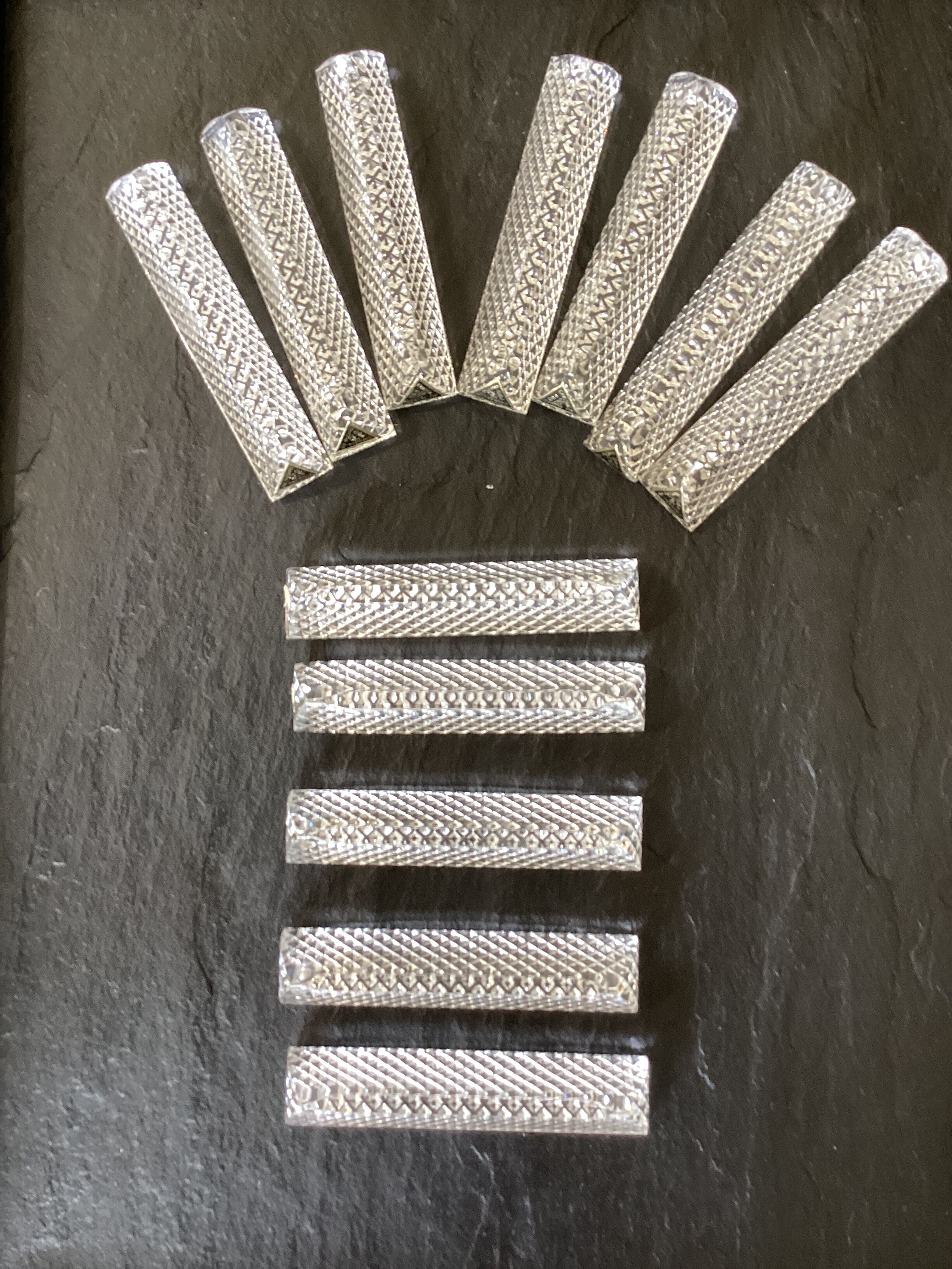 Set of twelve crystal knife holders 24% with vintage lead