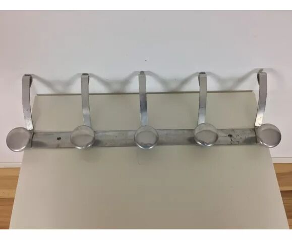 Industrial wall coat rack 5 aluminum hooks