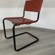 Set of 4 metal chair and tubular leather Matteo Grassi 1970