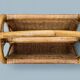 Vintage wicker and bamboo magazine rack