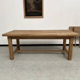 Large extendable solid oak farm table