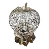 Vintage decorative hot air balloon aviary in wrought iron and wood – France, 1970s