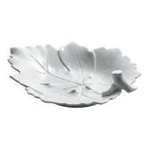 Celadon porcelain vine leaf dish by L. Michelaud, Limoges, 1930-50.