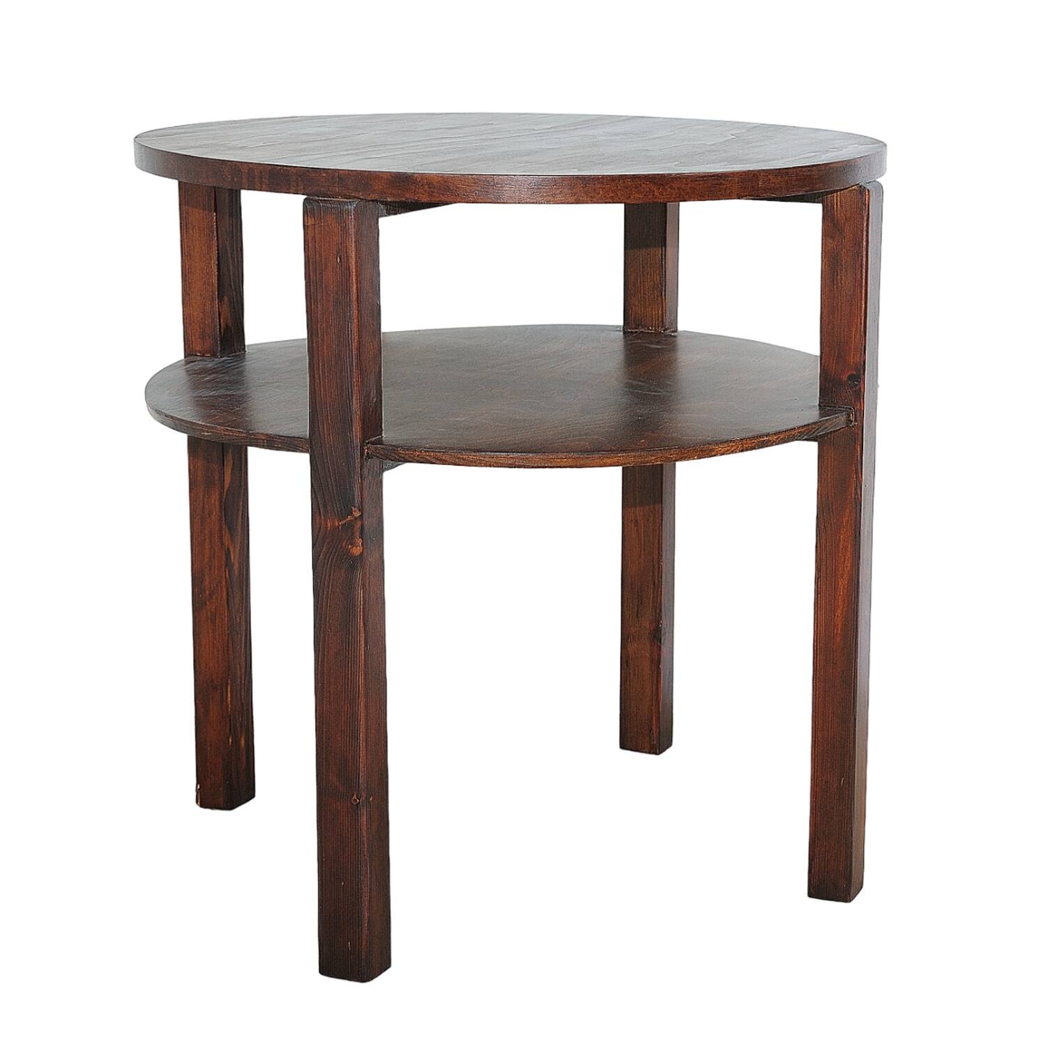 Vintage round pinewood coffee table, Czechoslovakia, 1970´s