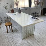 80s lacquered desk and mirror