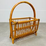 Porte revue en rotin années 60