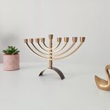 Art Deco Hebrew Candlestick Menorah with 9 Branches