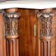 Monumental antique buffet in rosewood Regency with Italian marble.