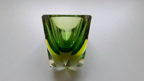 Vase Sommerso de Murano vert 70's