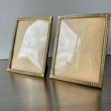 Pair of gold colored  metal art deco picture frames
