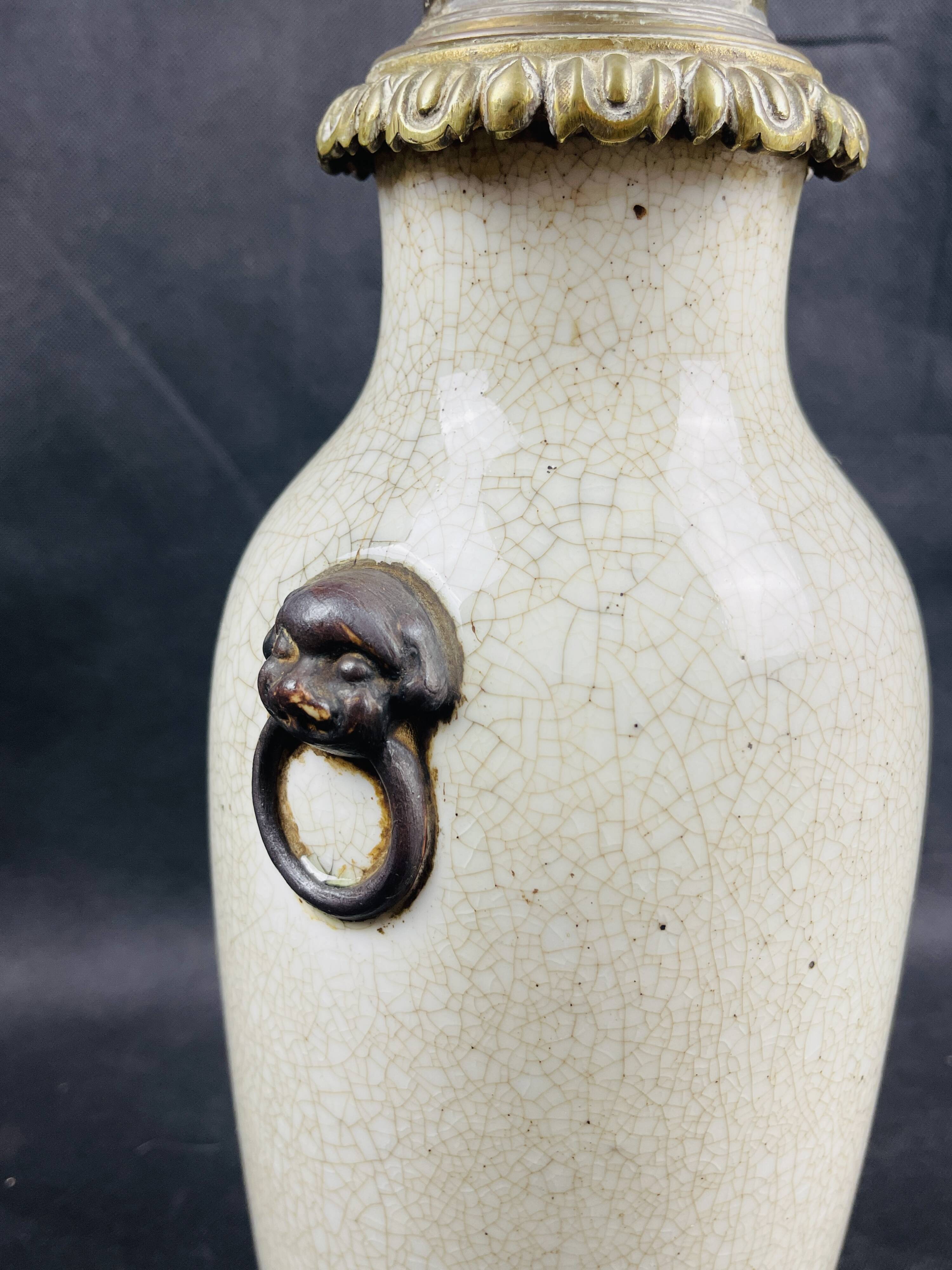 Chinese cracked porcelain lamp base