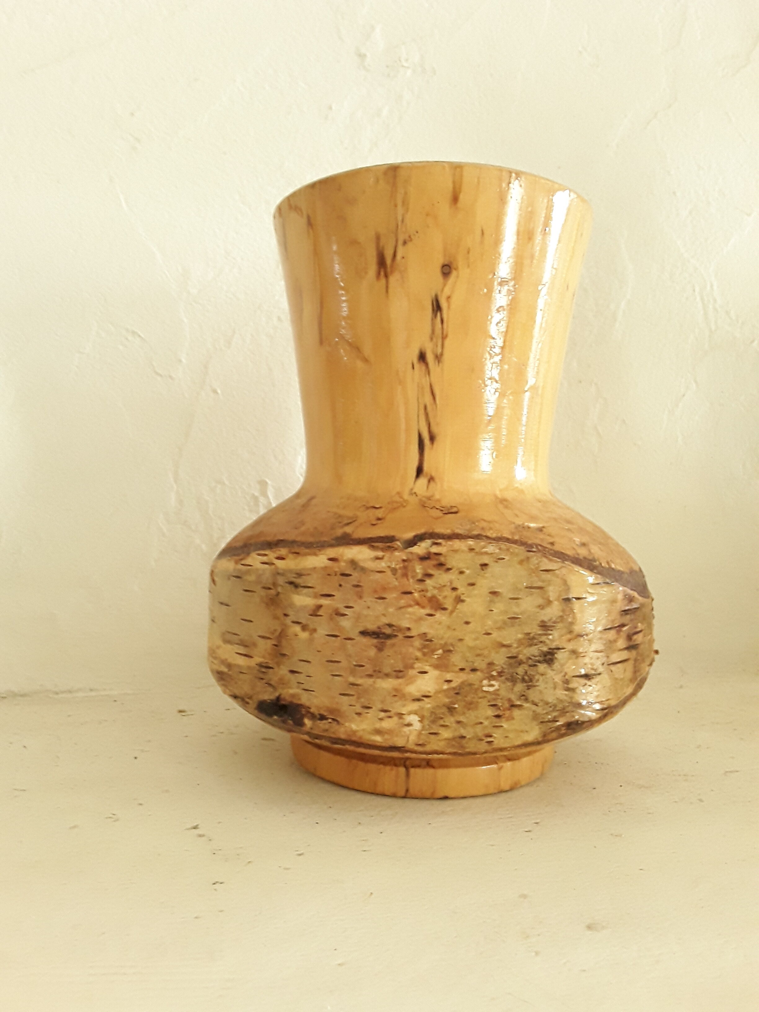 Vase wood art brut 1970