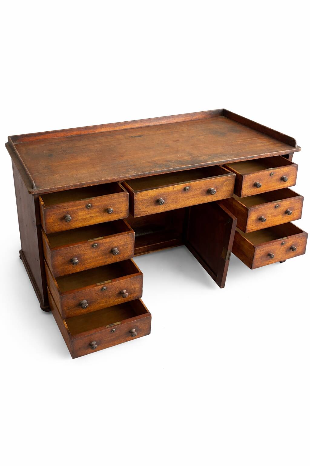 English desk with wooden drawers, late 19th century