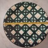 Plat Robert Picaut Vallauris D 31 cms signé vert foncé et marron en très bon état
