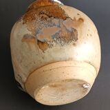 Glazed stoneware vase with signature, mid-20th century.