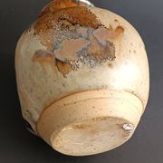Glazed stoneware vase with signature, mid-20th century.