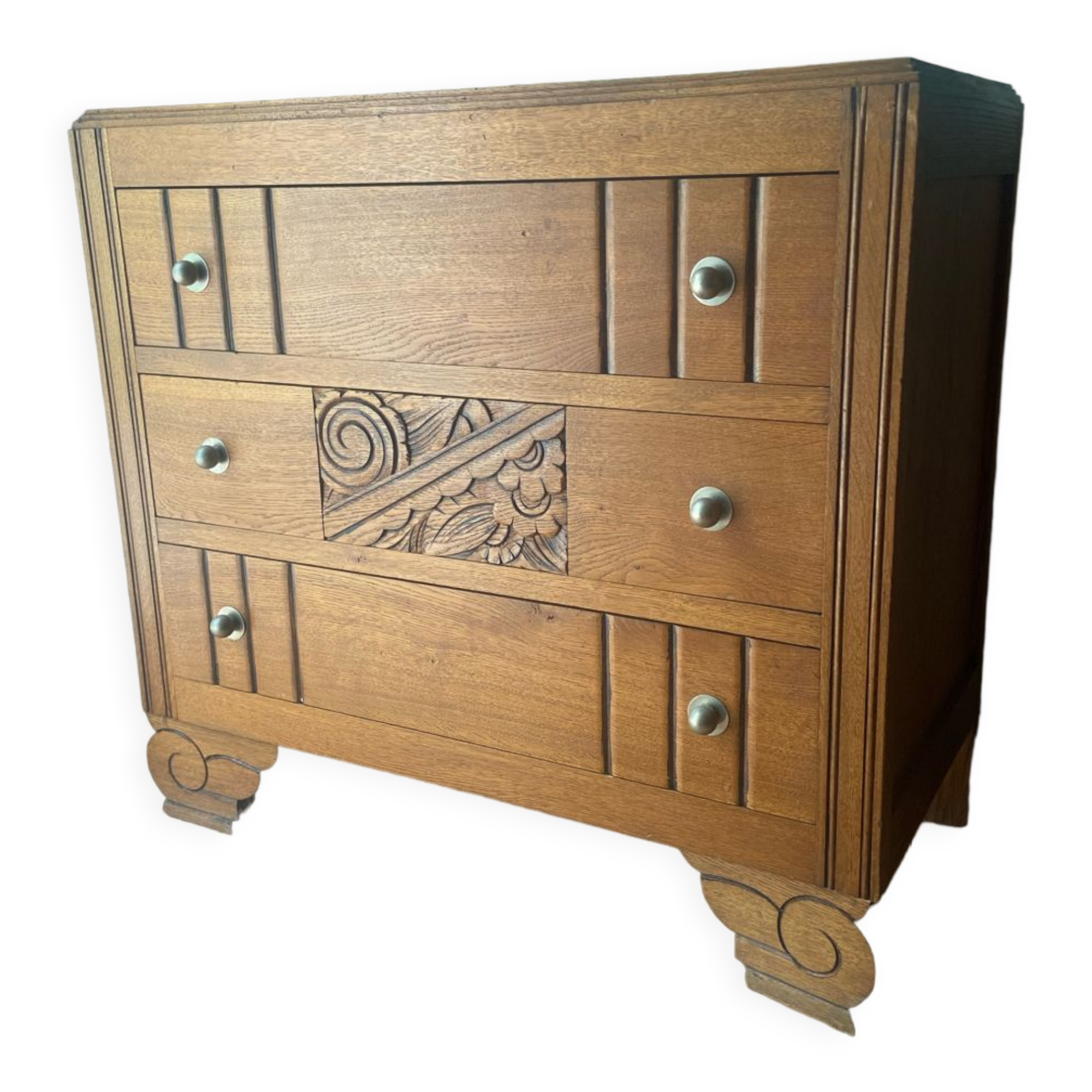 Commode art déco en chêne massif