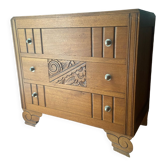 Commode art déco en chêne massif