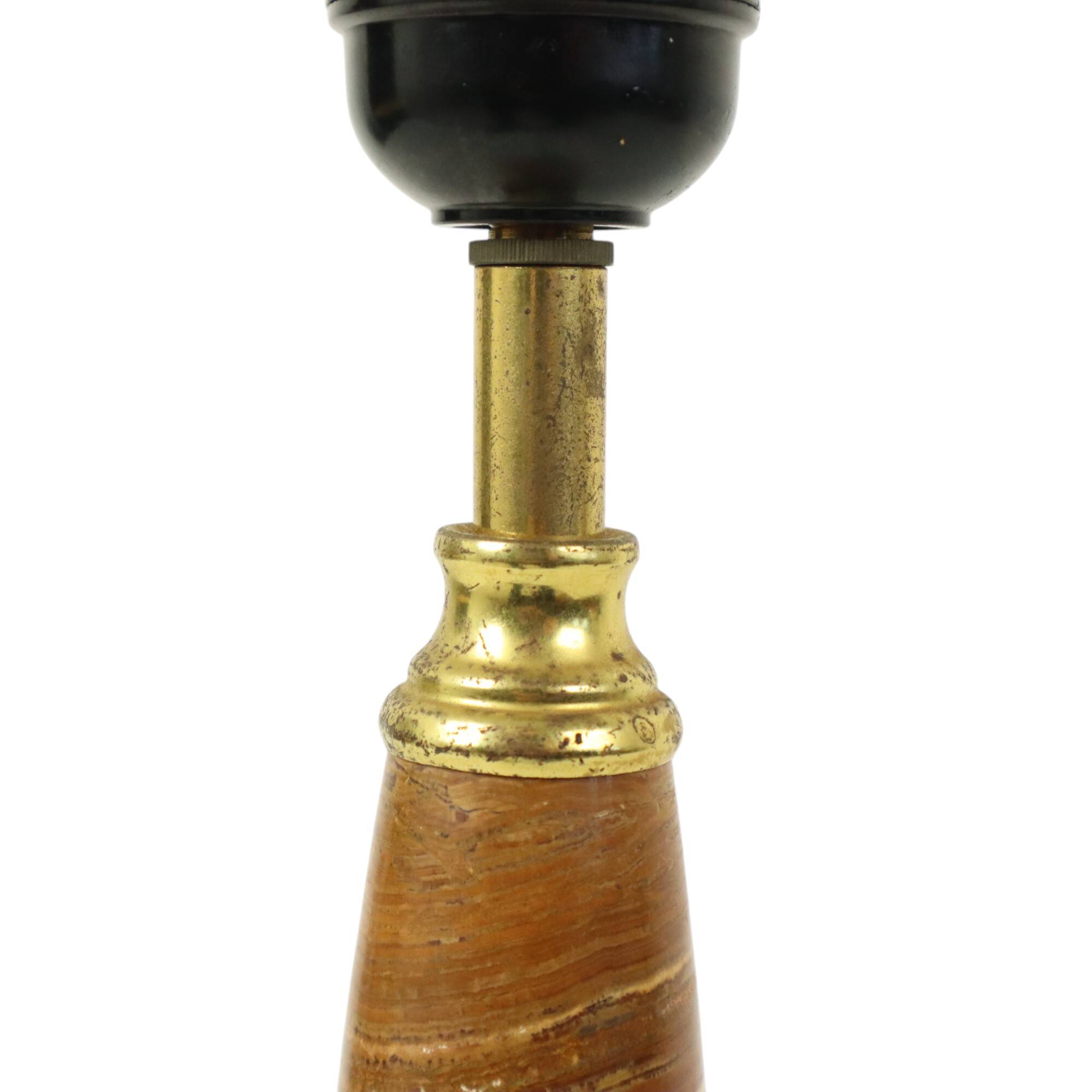Pied de lampe classique en onyx, marbre et laiton, années 60