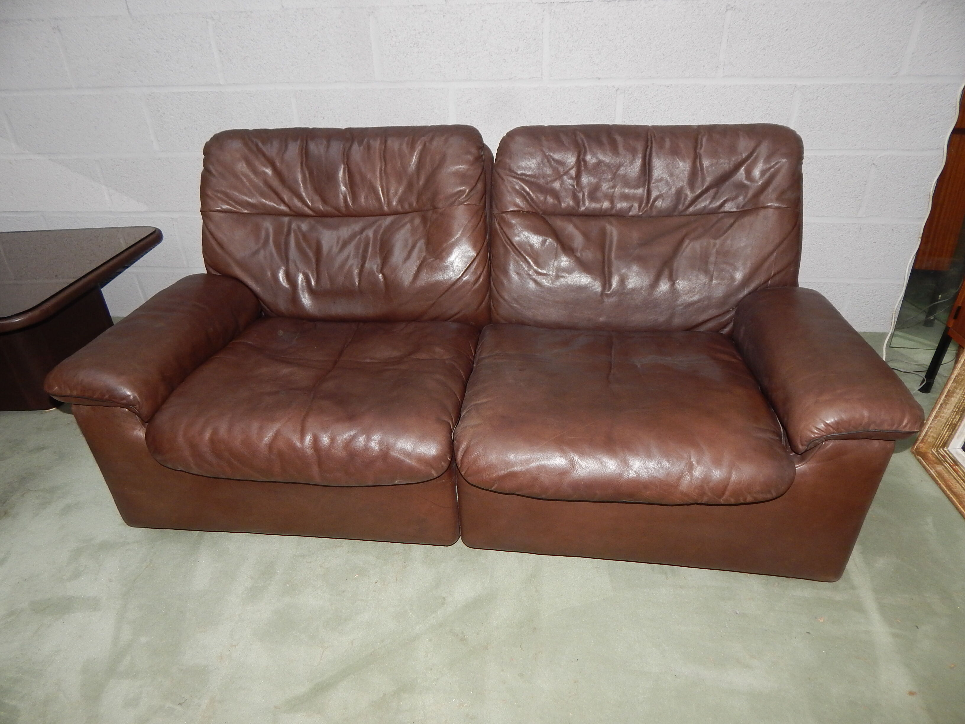 Leather sofa 2 places DS66 De Sede years 70/80