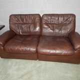 Leather sofa 2 places DS66 De Sede years 70/80