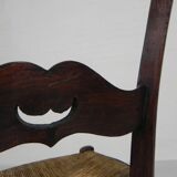 Set of 6 farm chairs with wicker seats, around 1900