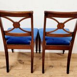 Six chairs in azure blue wood