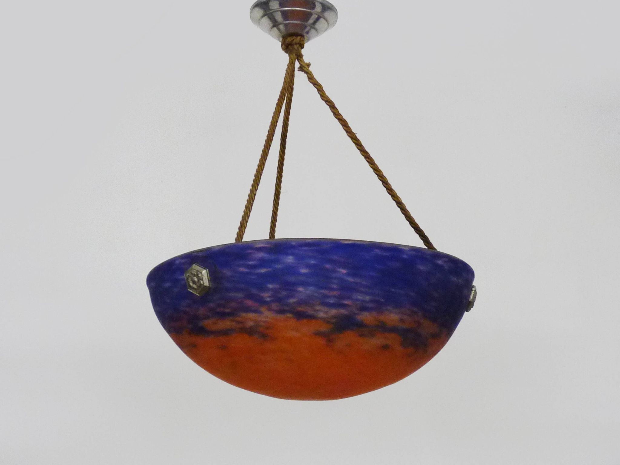 Art Deco suspension by Frères Muller Lunéville, made of glass paste.