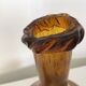 Biot blown glass amber bottle