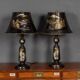 Mid 20thc japanese pair of lacquered table lamps c.1960