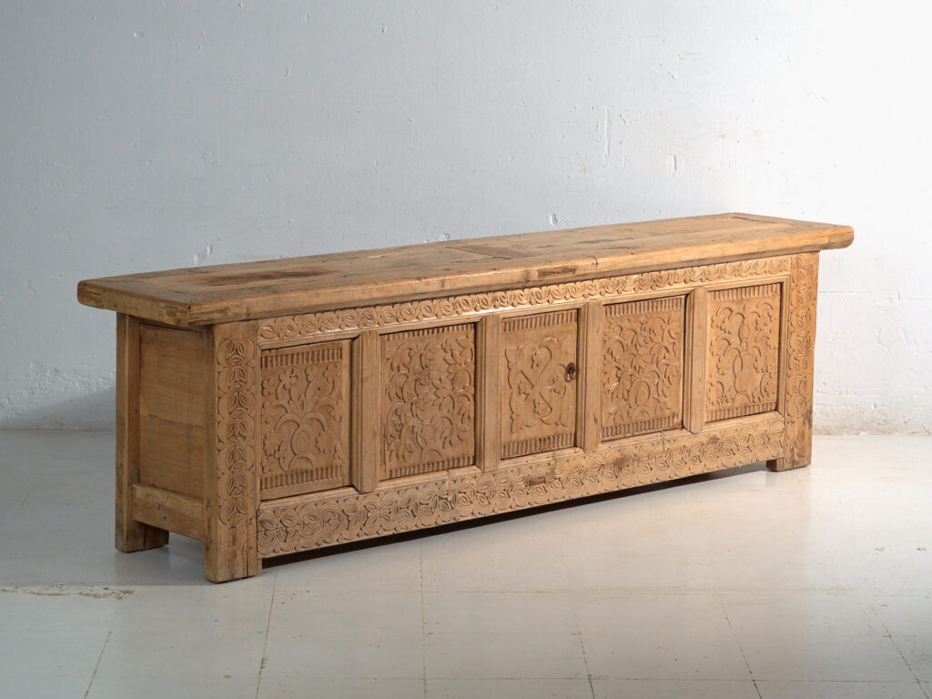 Antique enfilade carved from fir wood – China, circa 1930