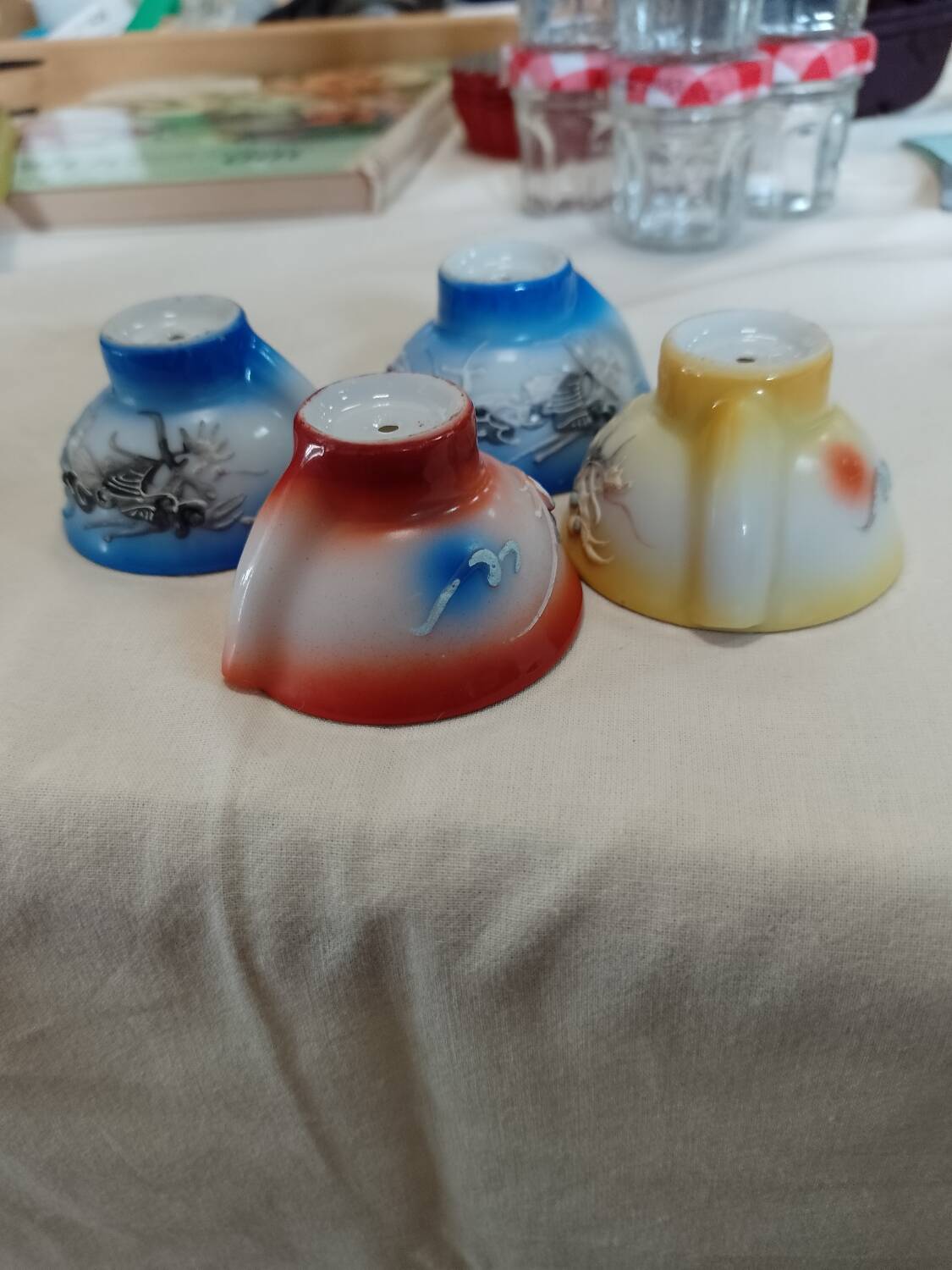 4 small glasses for brandy