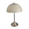 Lampe de table à pied tulipe en métal et abat jour demi sphérique en plexiglas