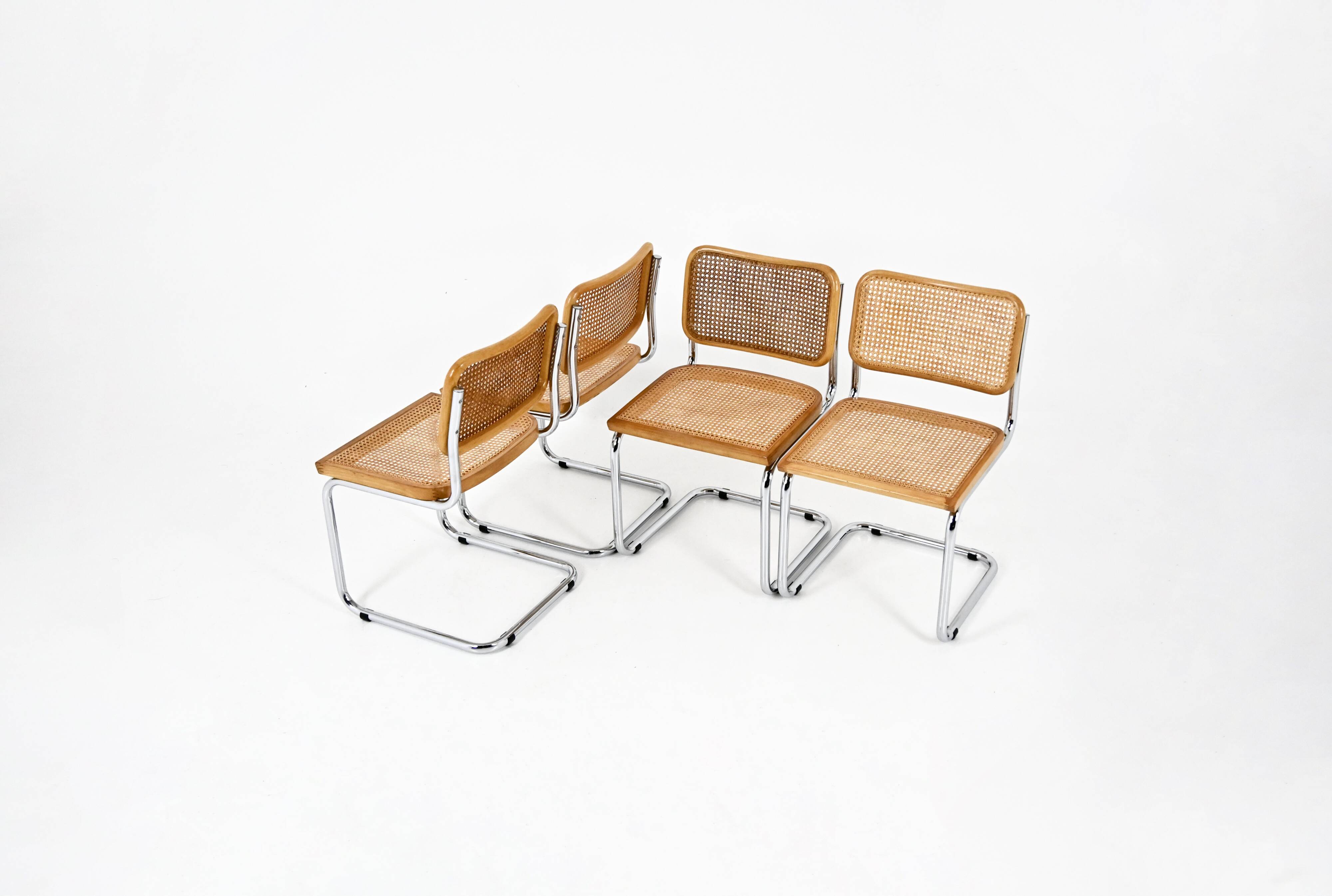 Set of 4 Dining Chairs Style B32 by Marcel Breuer