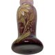 Legras Montjoye, purple enamelled glass vase with daisy pattern circa 1900