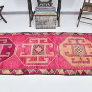 3x10 pink red turkish vintage runner rug, 101x323cm sk 18180 free shipping