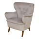 Swedish Velvet Wingback Armchair, 1950s