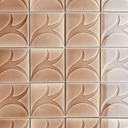 Relief tiles Desvres Mid Century Lot of 9 dark beige colours