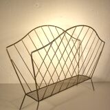 Golden metal magazine rack from the 60s