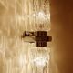 Pair of large vintage chrome glass wall lights