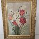 Oil on Canvas Painting - Still Life Flowers Bouquet with Dahlias Signed C D